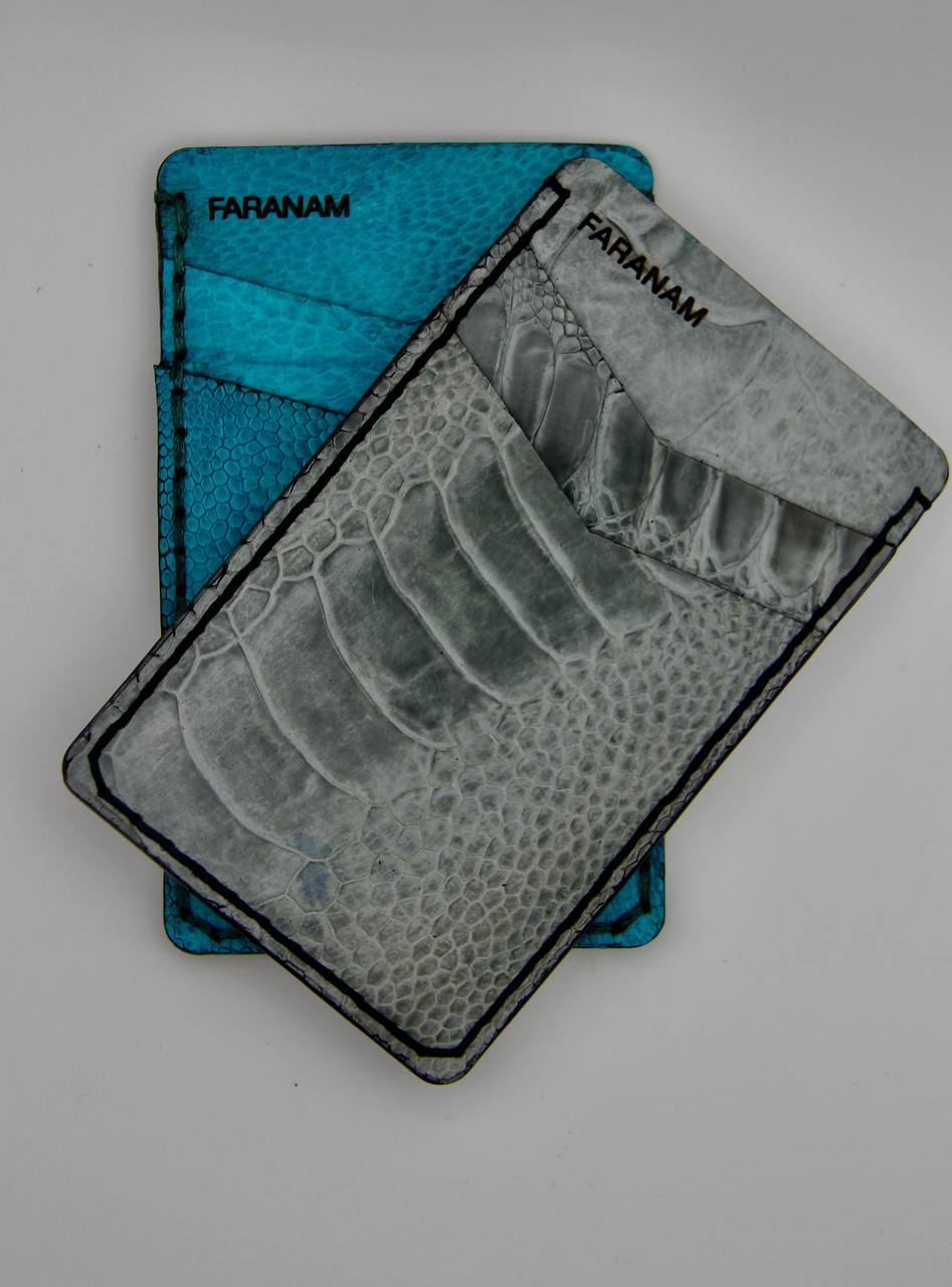 Victor Ostrich Leather Card Holder