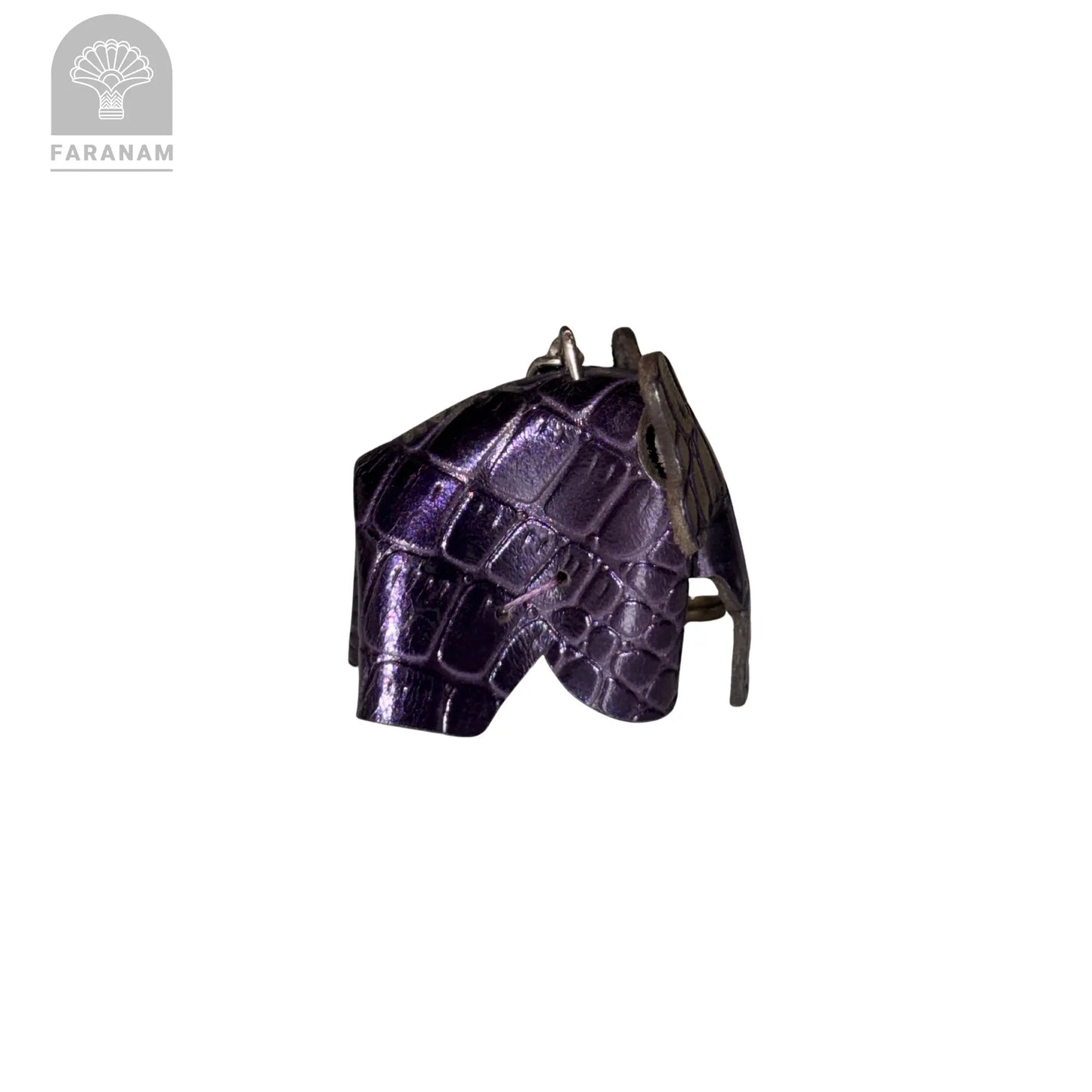 Elephant Keychain, Genuine cowhide, Hand-stitched Faranam