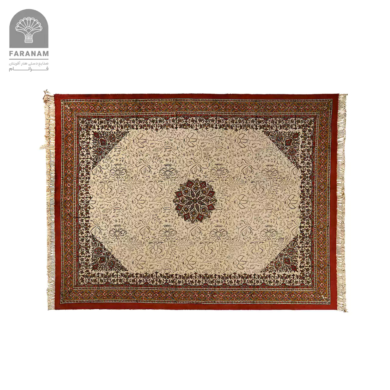 Hiva Heritage Rug – Persian Floral & Vine Cotton Throw