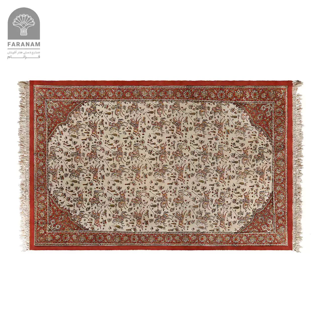 Chogan Heritage Rug – Persian Polo (Chogan) Motif Cotton Accent