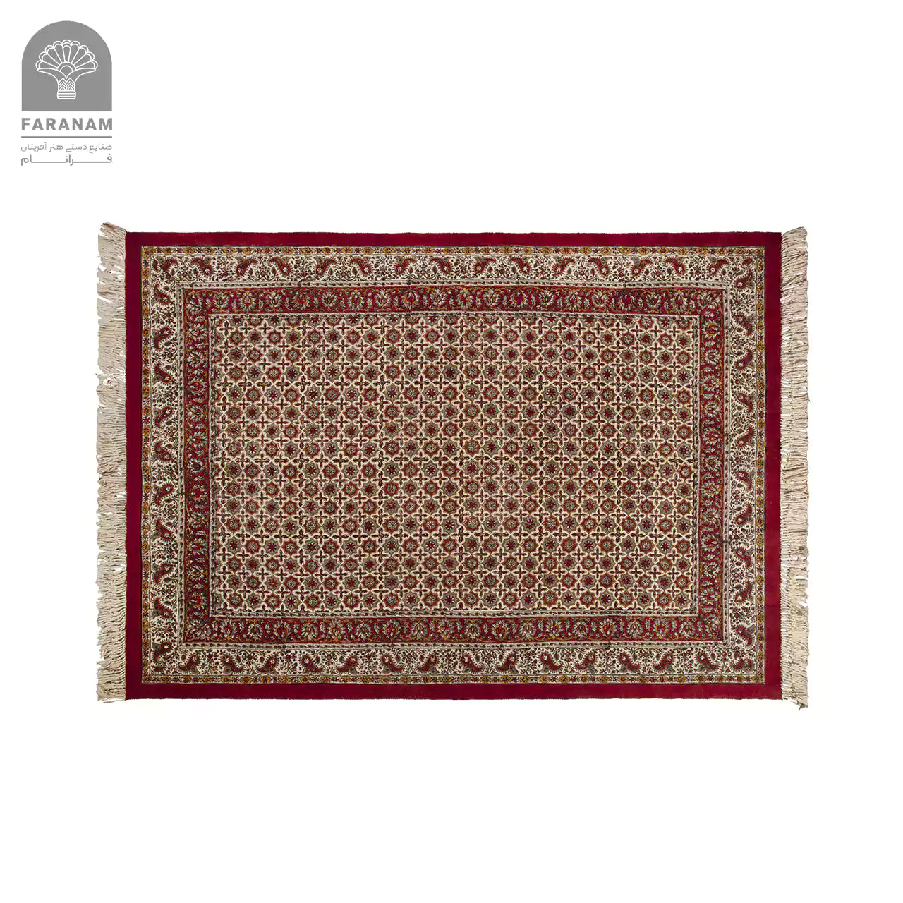 Asareh Heritage Cotton Rug – Persian Geometric & Floral Motifs