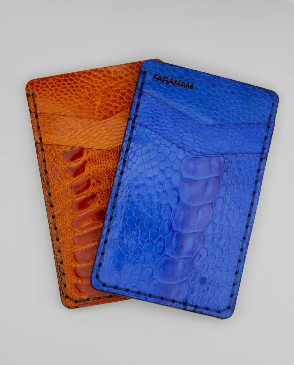Victor Ostrich Leather Card Holder