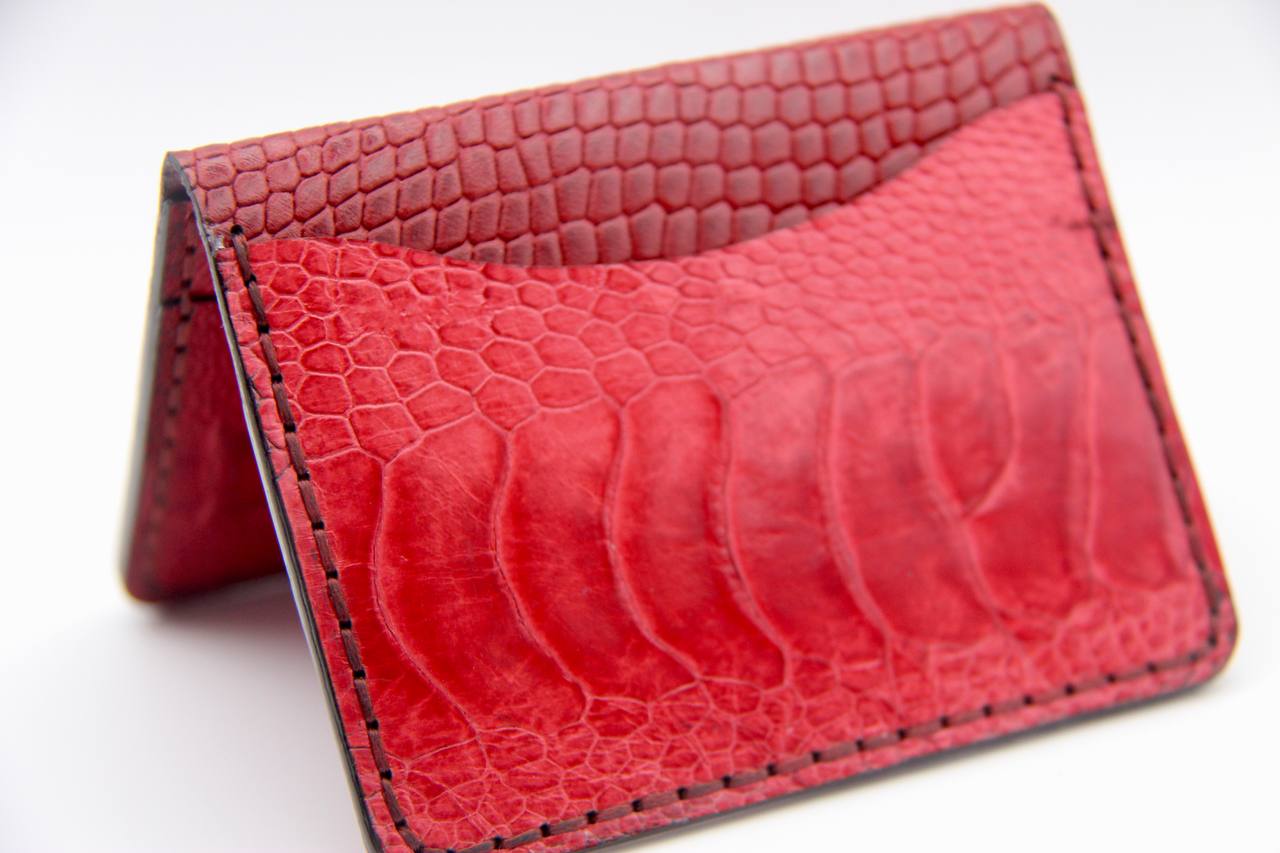Aris Ostrich Leather Trifold Wallet