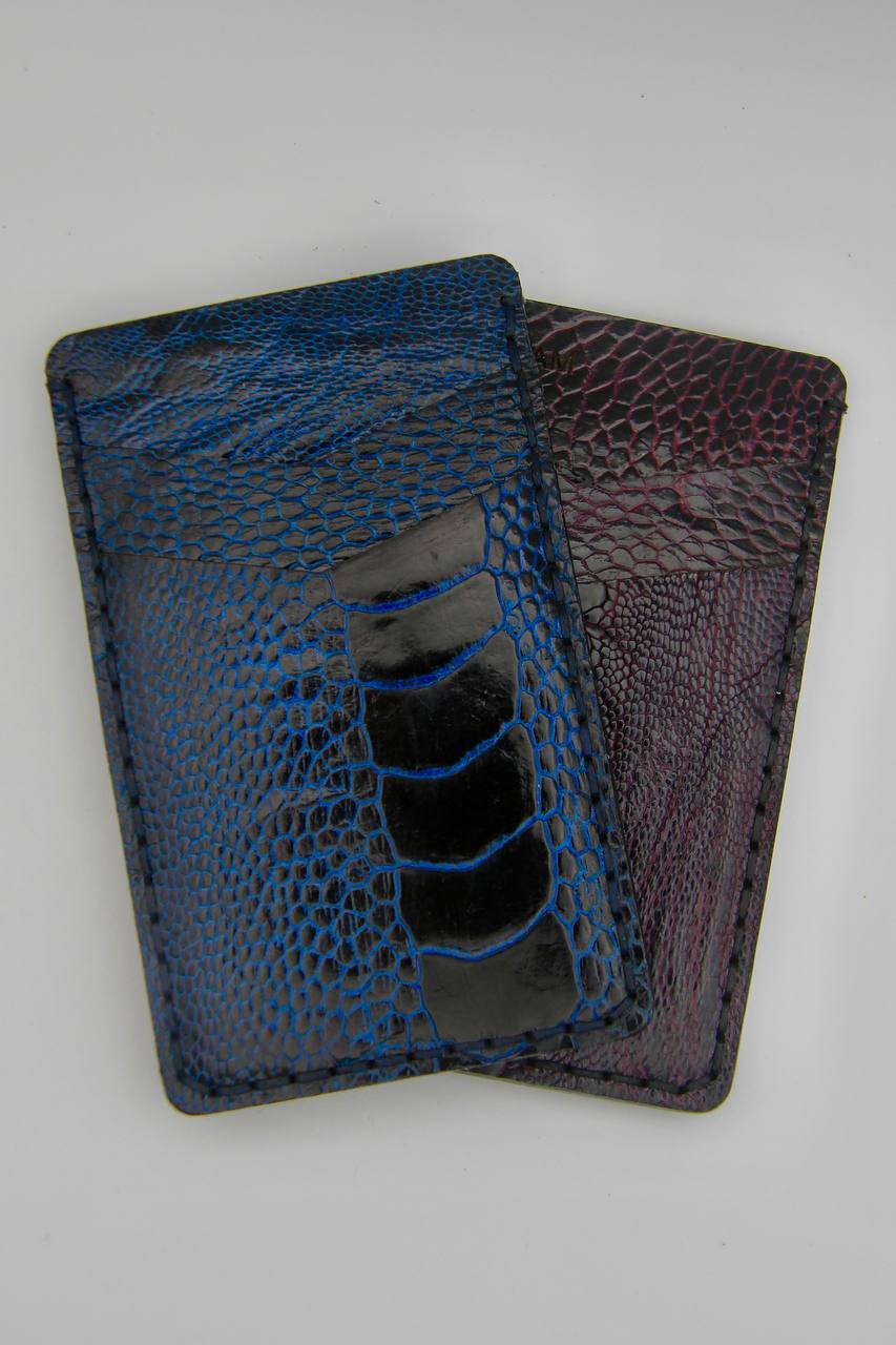 Victor Ostrich Leather Card Holder