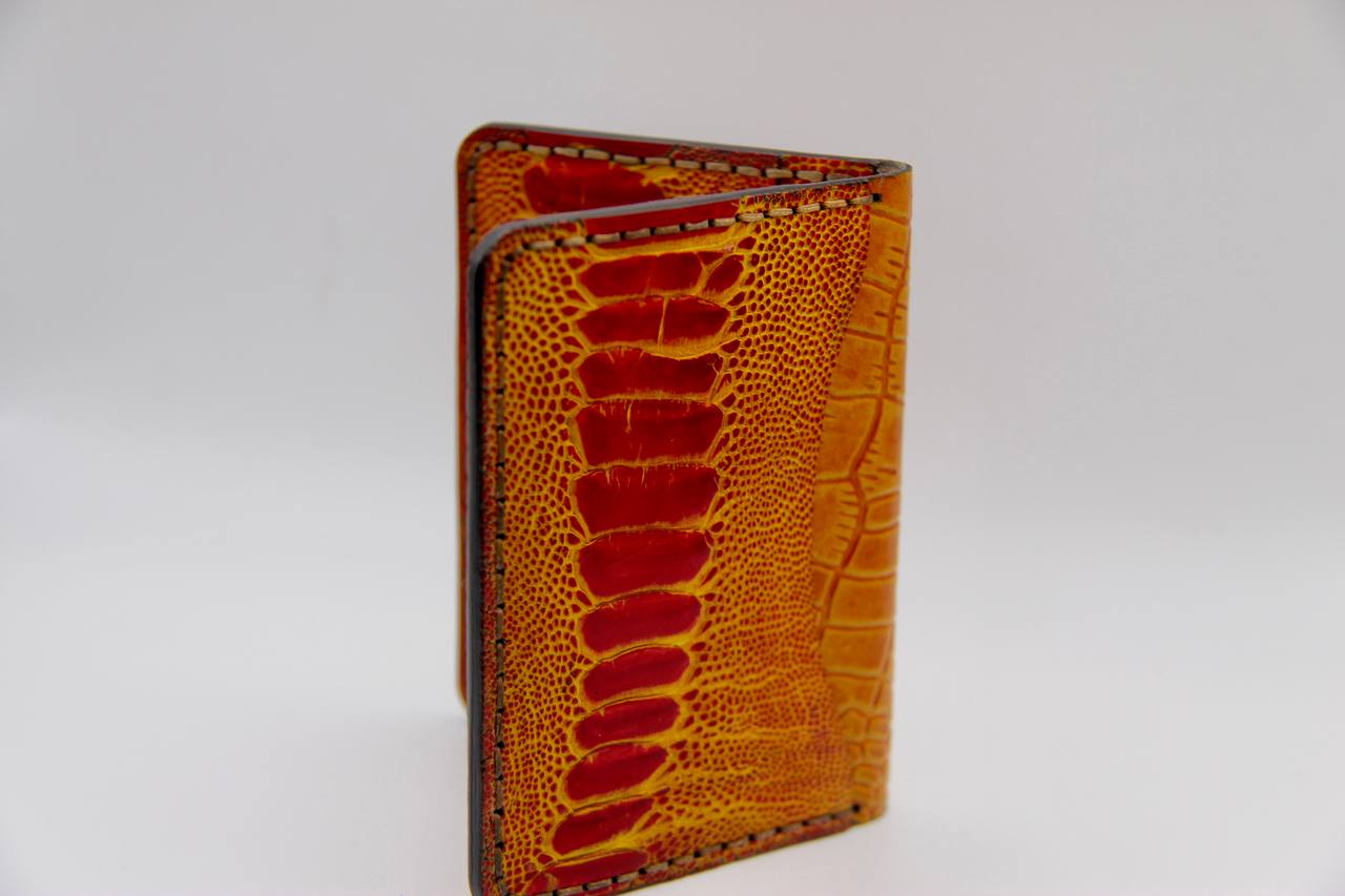 Aris Ostrich Leather Trifold Wallet