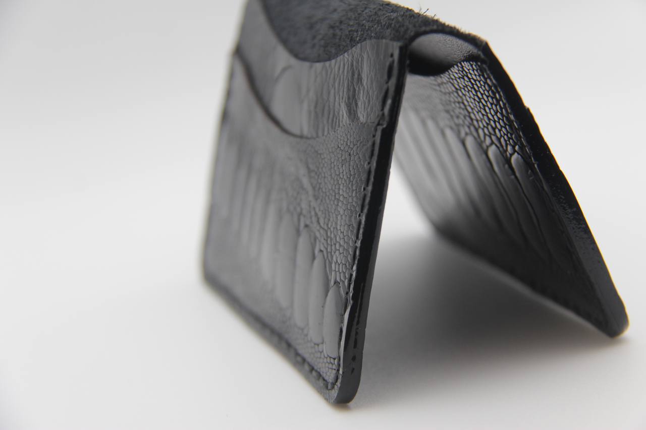 Aris Ostrich Leather Trifold Wallet