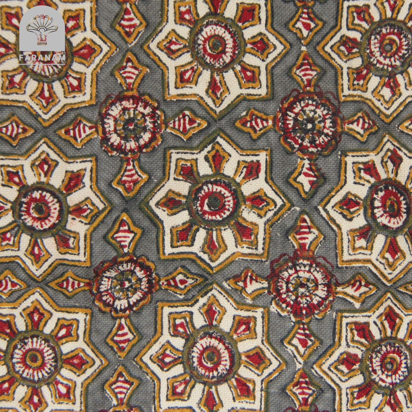 Heptagon Runner - Block-Printed Cotton Tablecloth