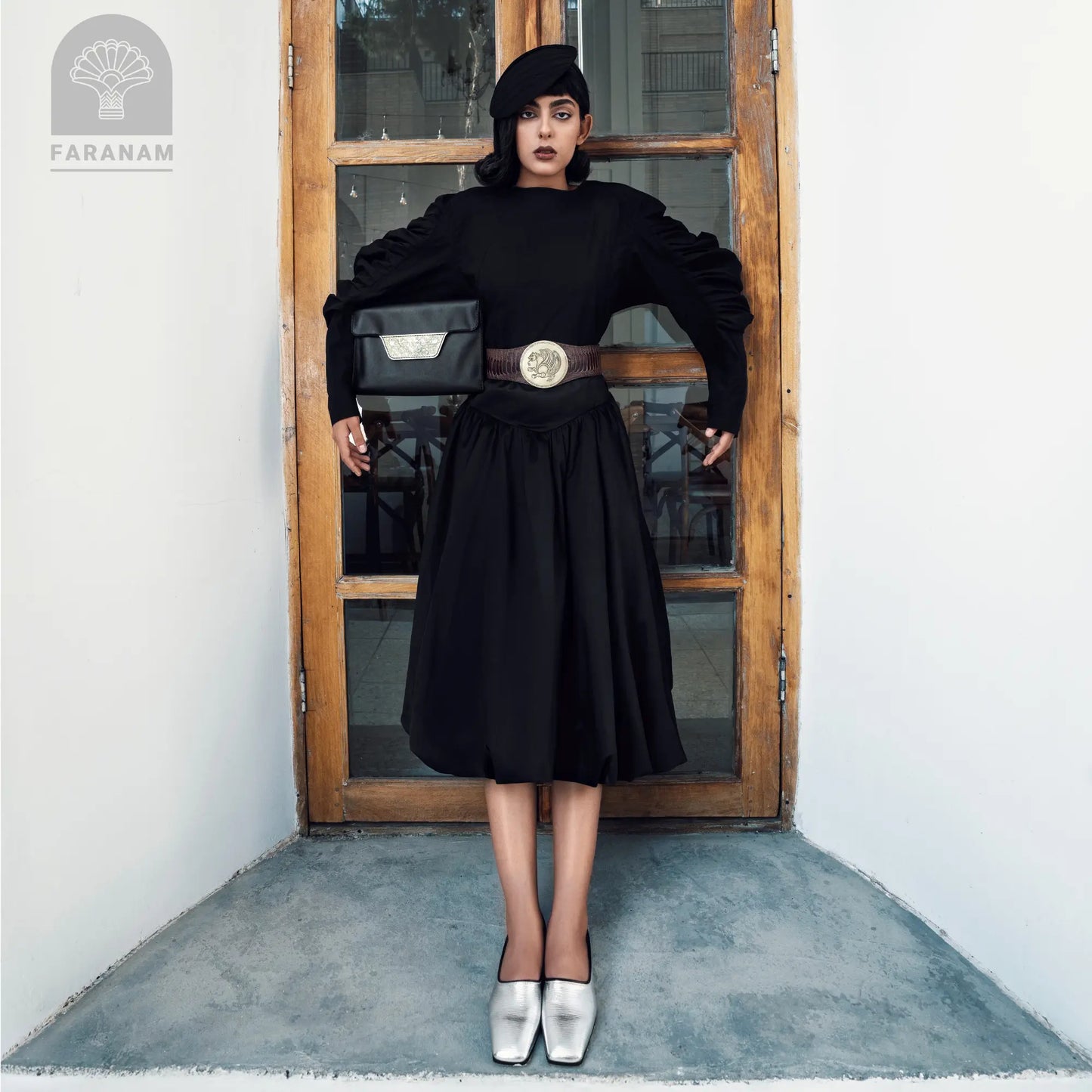 Vala Hand Etched Leather Purse, Hand-stitched, Faranam