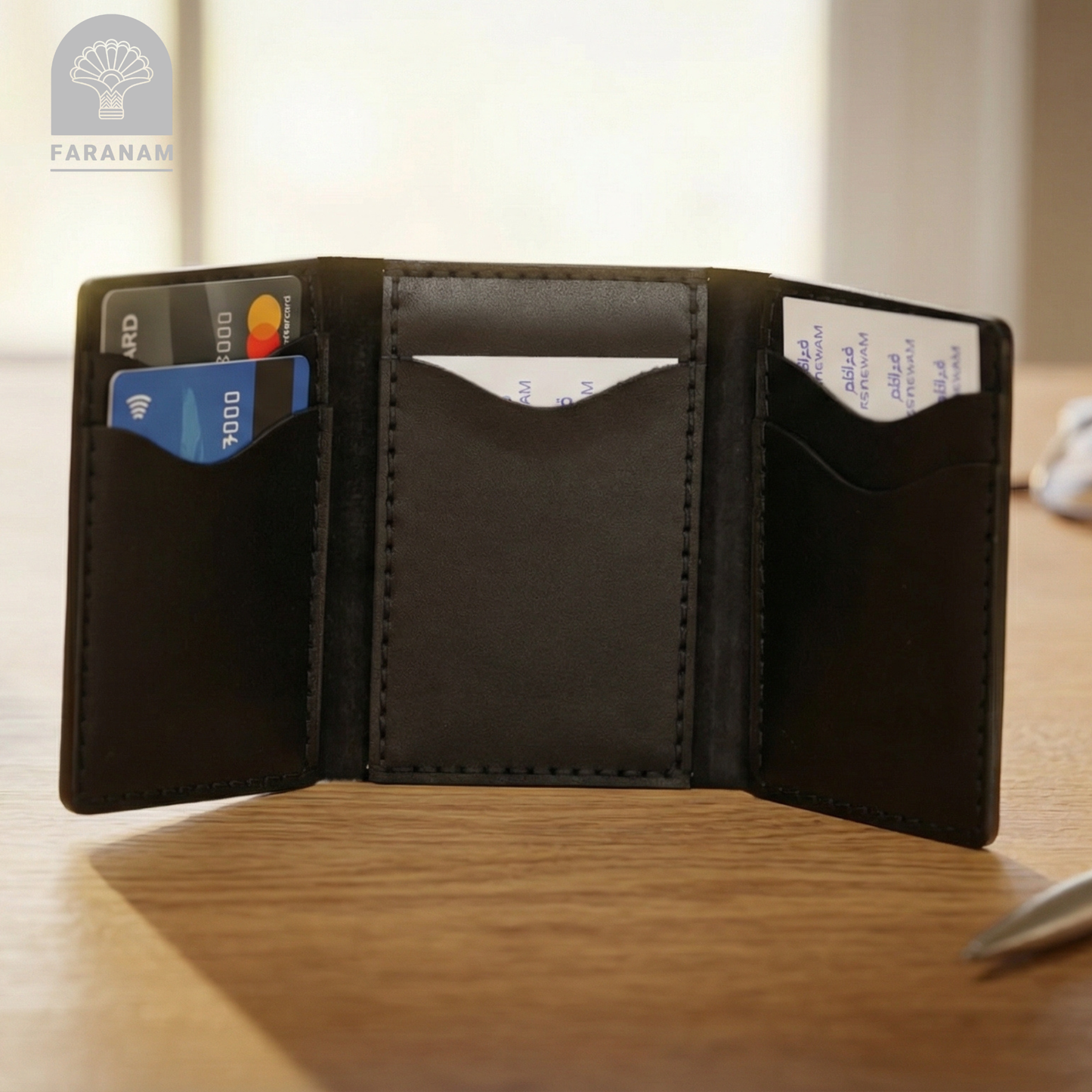 Saya Trifold Cardholder, Cowhide leather