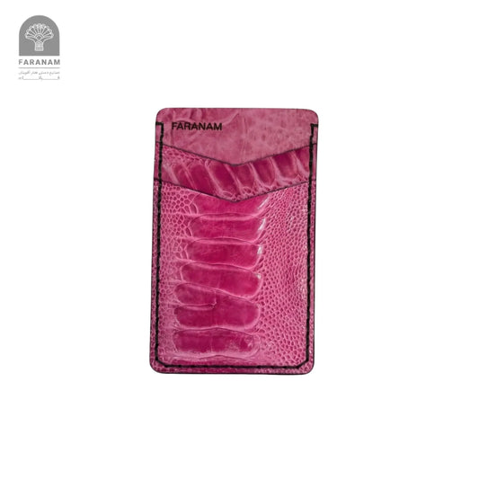 Victor Card Holder, Ostrich Leg Leather, Hand-stitched Faranam