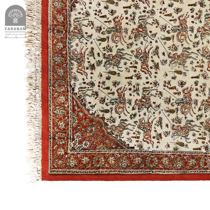 Chogan Heritage Rug – Persian Polo (Chogan) Motif Cotton Accent