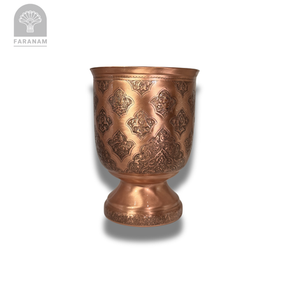 The Legacy Hand-Etched Copper Vase/Candy Bowl, Handmade