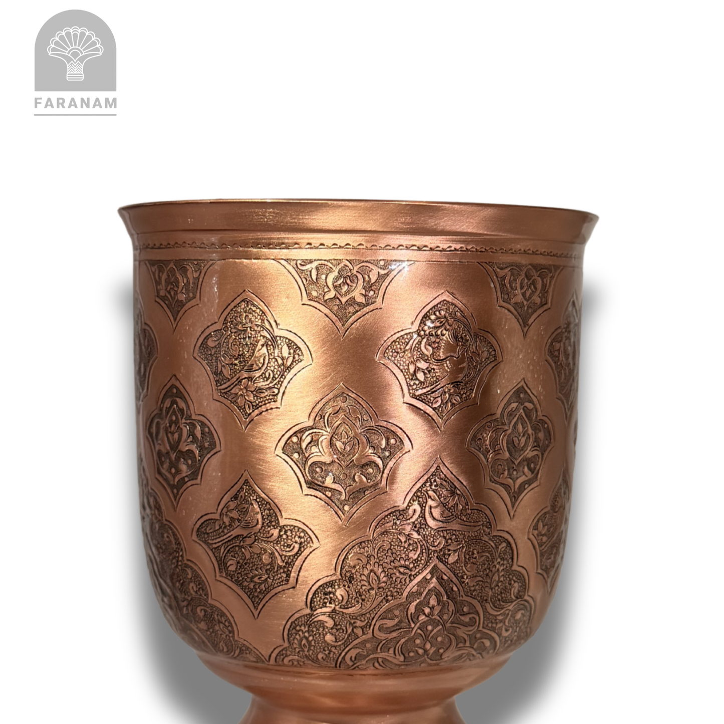 The Legacy Hand-Etched Copper Vase/Candy Bowl, Handmade