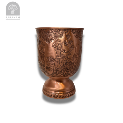 The Feast Hand-Etched Copper Vase/Candy Bowl, Handmade