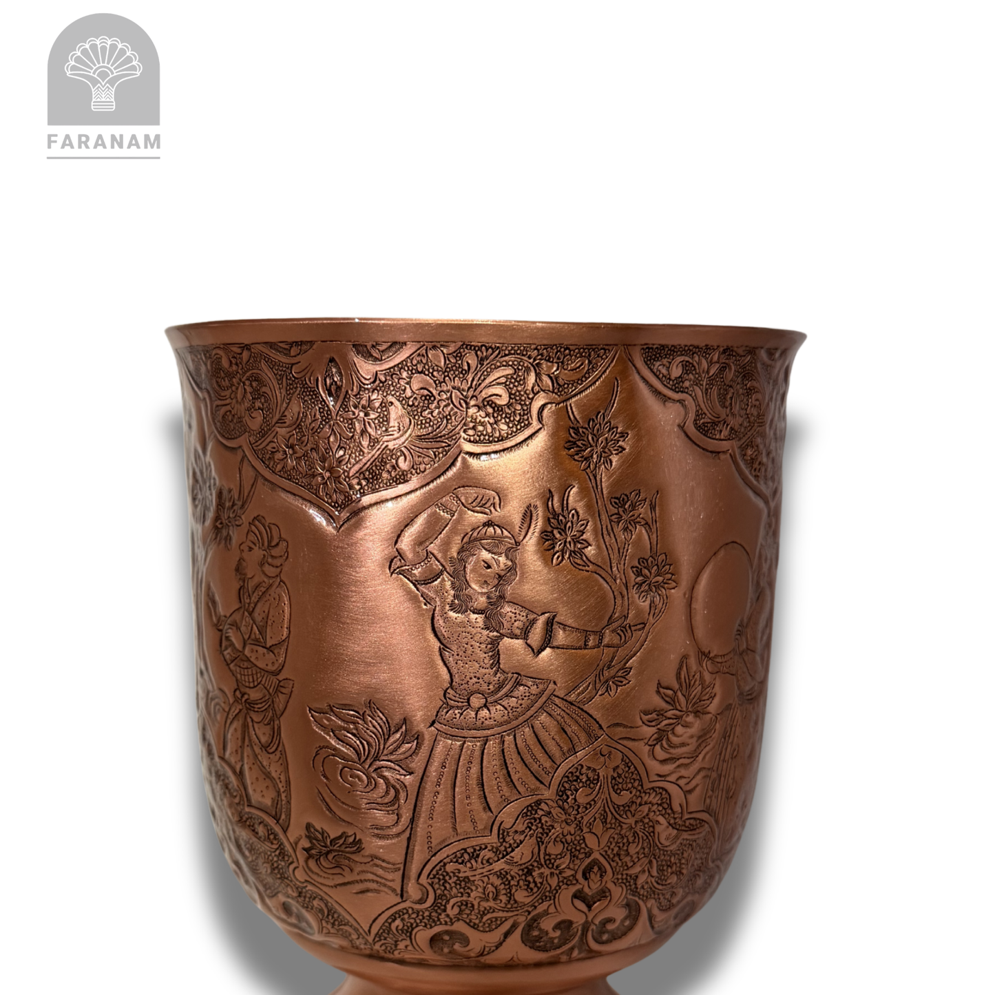 The Feast Hand-Etched Copper Vase/Candy Bowl, Handmade