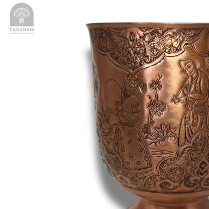 The Feast Hand-Etched Copper Vase/Candy Bowl, Handmade