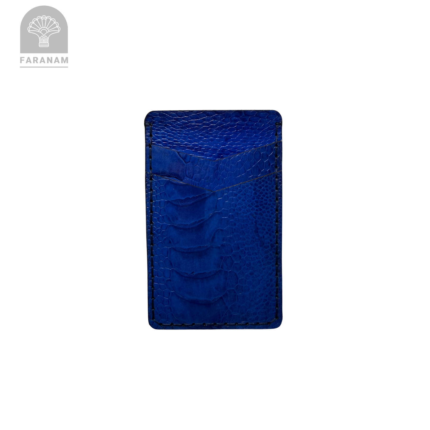 Victor Card Holder, Ostrich Leg Leather, Hand-stitched