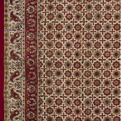 Asareh Heritage Cotton Rug – Persian Geometric & Floral Motifs
