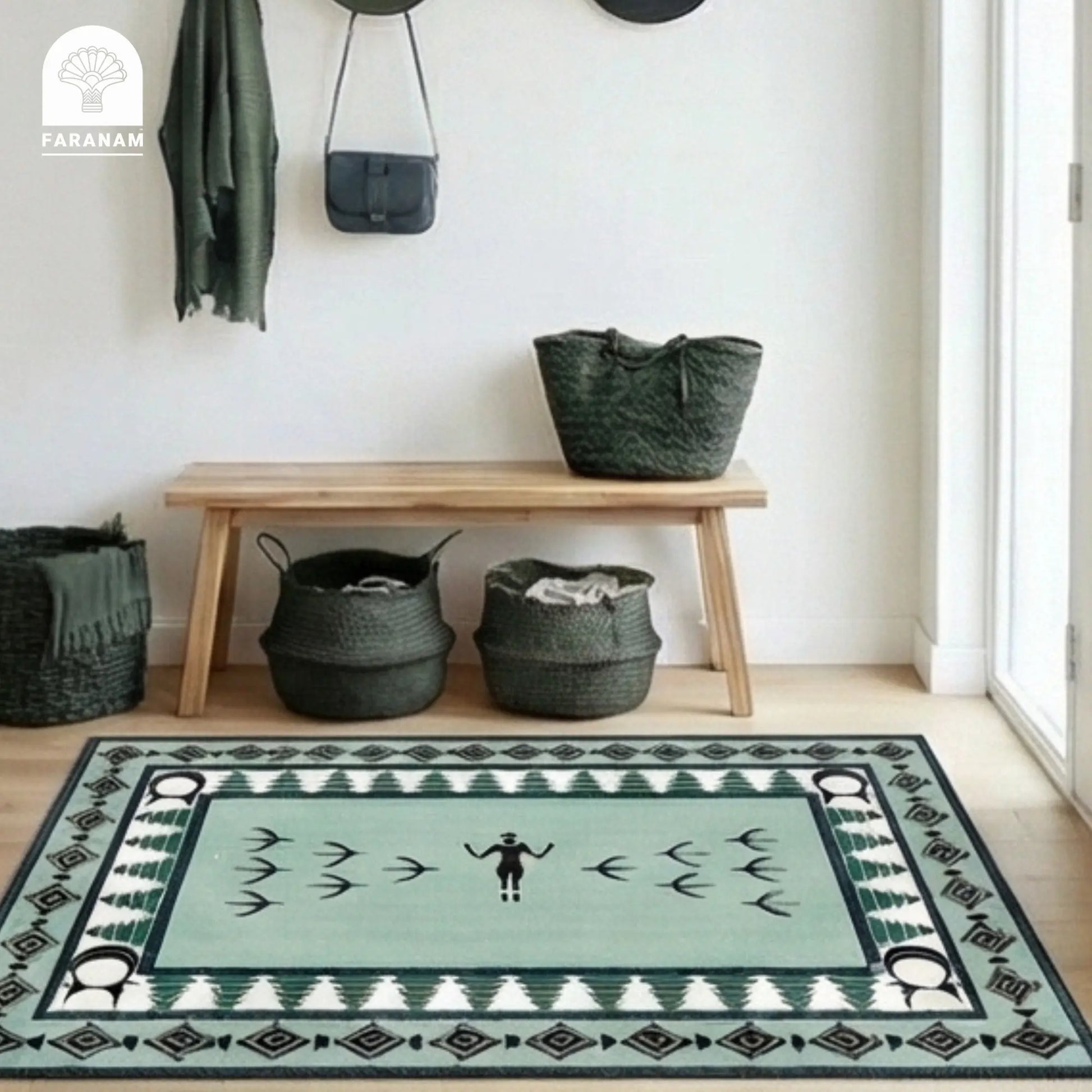 Mehregan Wool Rug, 4'x6', Handmade, 100% Persian wool Faranam