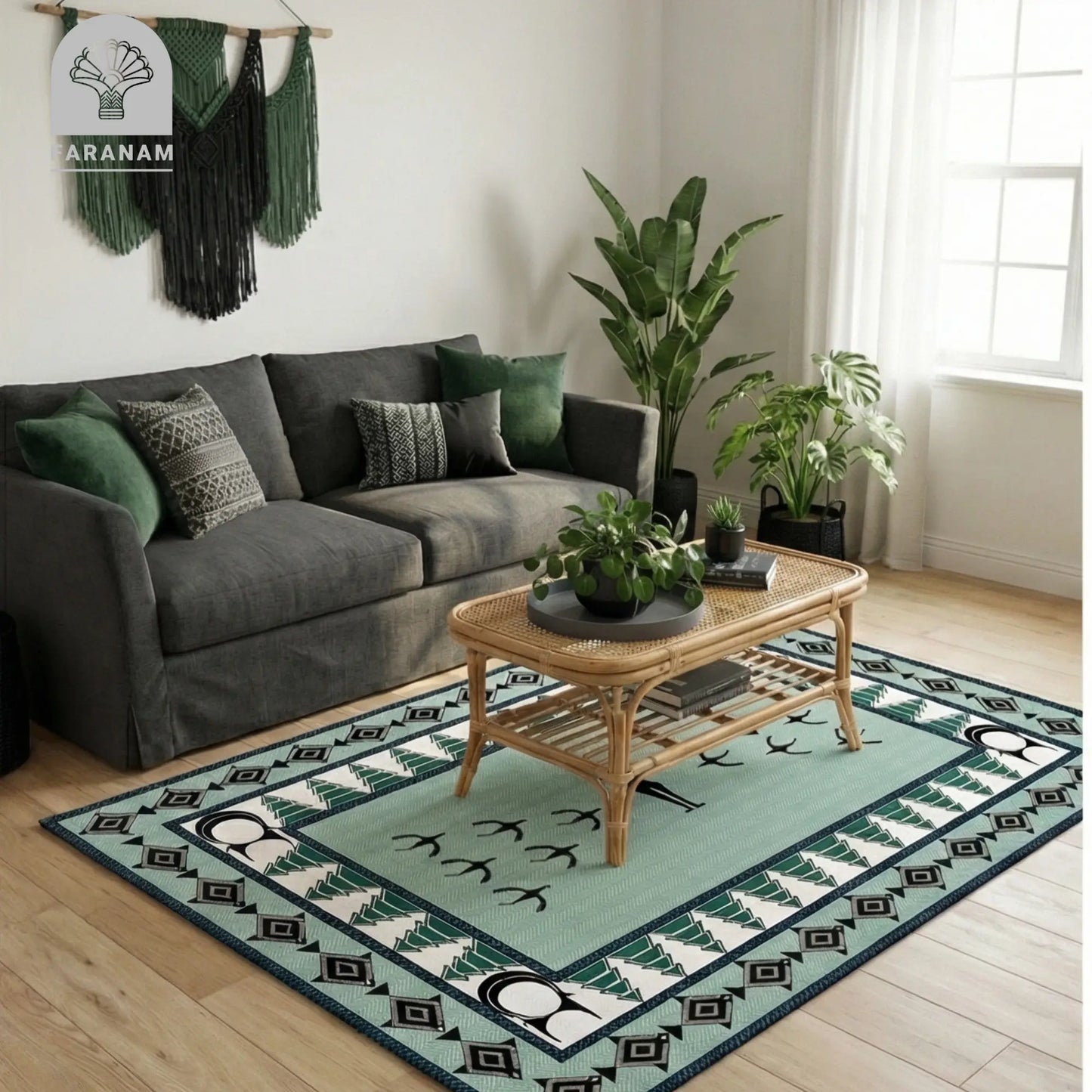 Mehregan Wool Rug, 4'x6', Handmade, 100% Persian wool Faranam