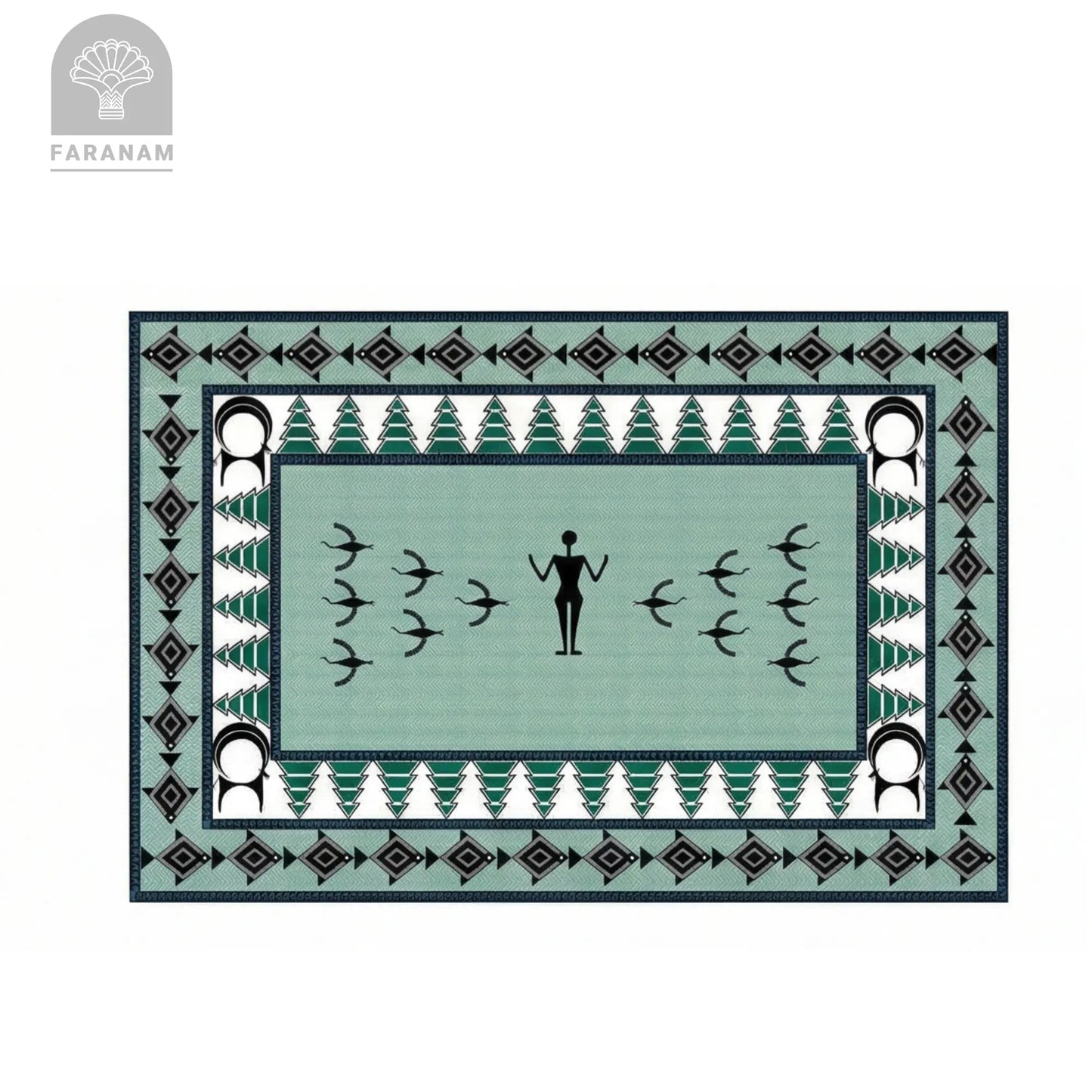 Mehregan Wool Rug, 4'x6', Handmade, 100% Persian wool Faranam