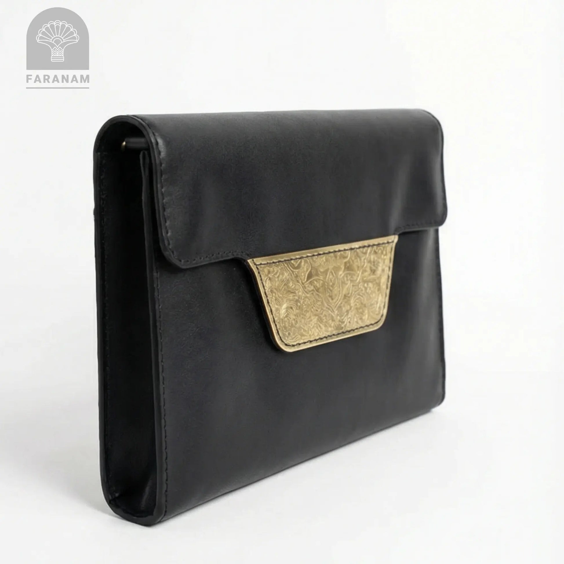 Vala Hand Etched Leather Purse, Hand-stitched, Faranam