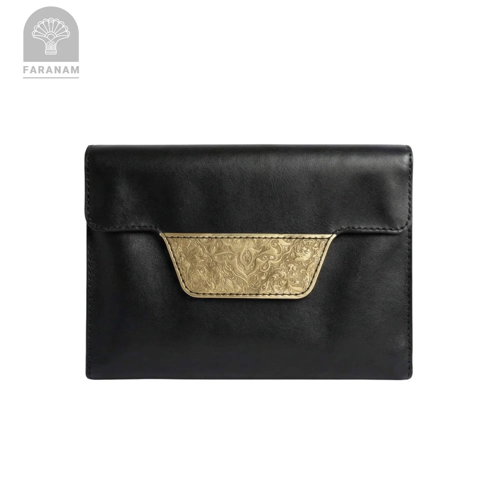 Vala Hand Etched Leather Purse, Hand-stitched, Faranam