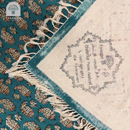Maison Paisley Green decorative Tablecloth, 2.5'x2.5', Handmade