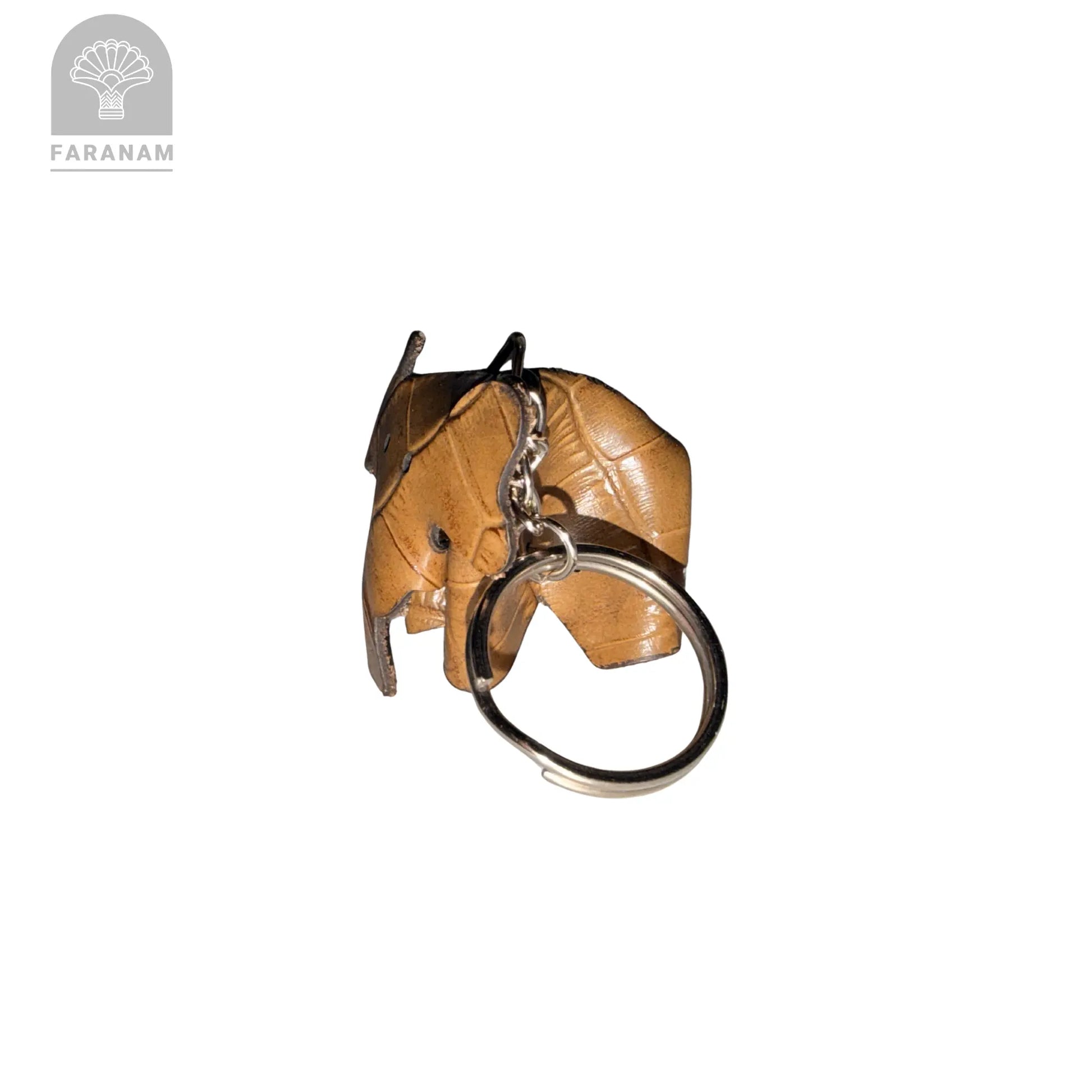 Elephant Keychain, Genuine cowhide, Hand-stitched Faranam