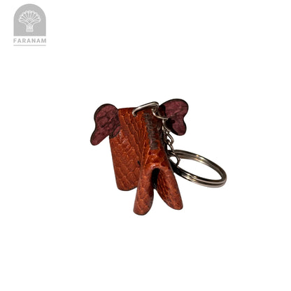 Elephant Keychain, Genuine cowhide, Hand-stitched Faranam