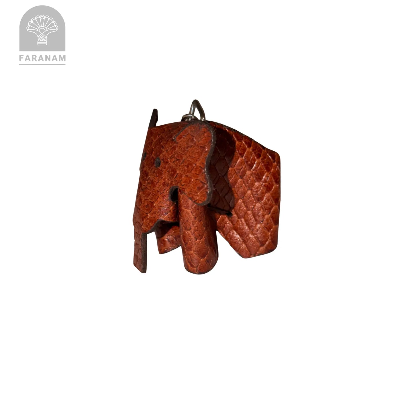 Elephant Keychain, Genuine cowhide, Hand-stitched Faranam