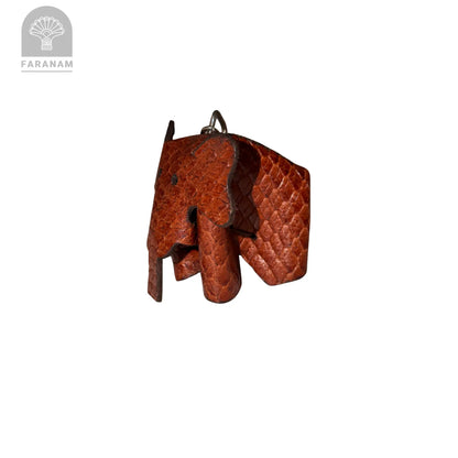 Elephant Keychain, Genuine cowhide, Hand-stitched Faranam