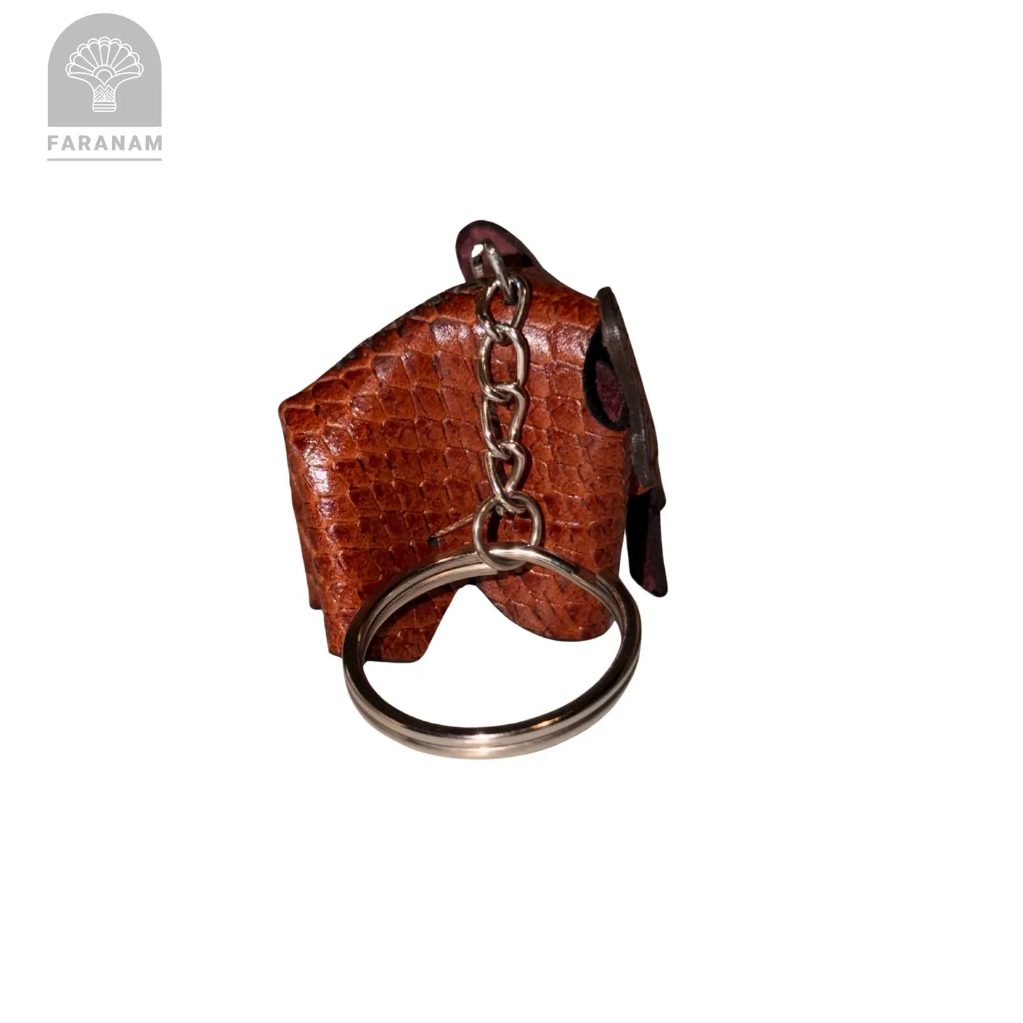 Elephant Keychain, Genuine cowhide, Hand-stitched Faranam