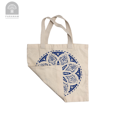 Block Printed Tote Bag, Handmade, Ghalamkar