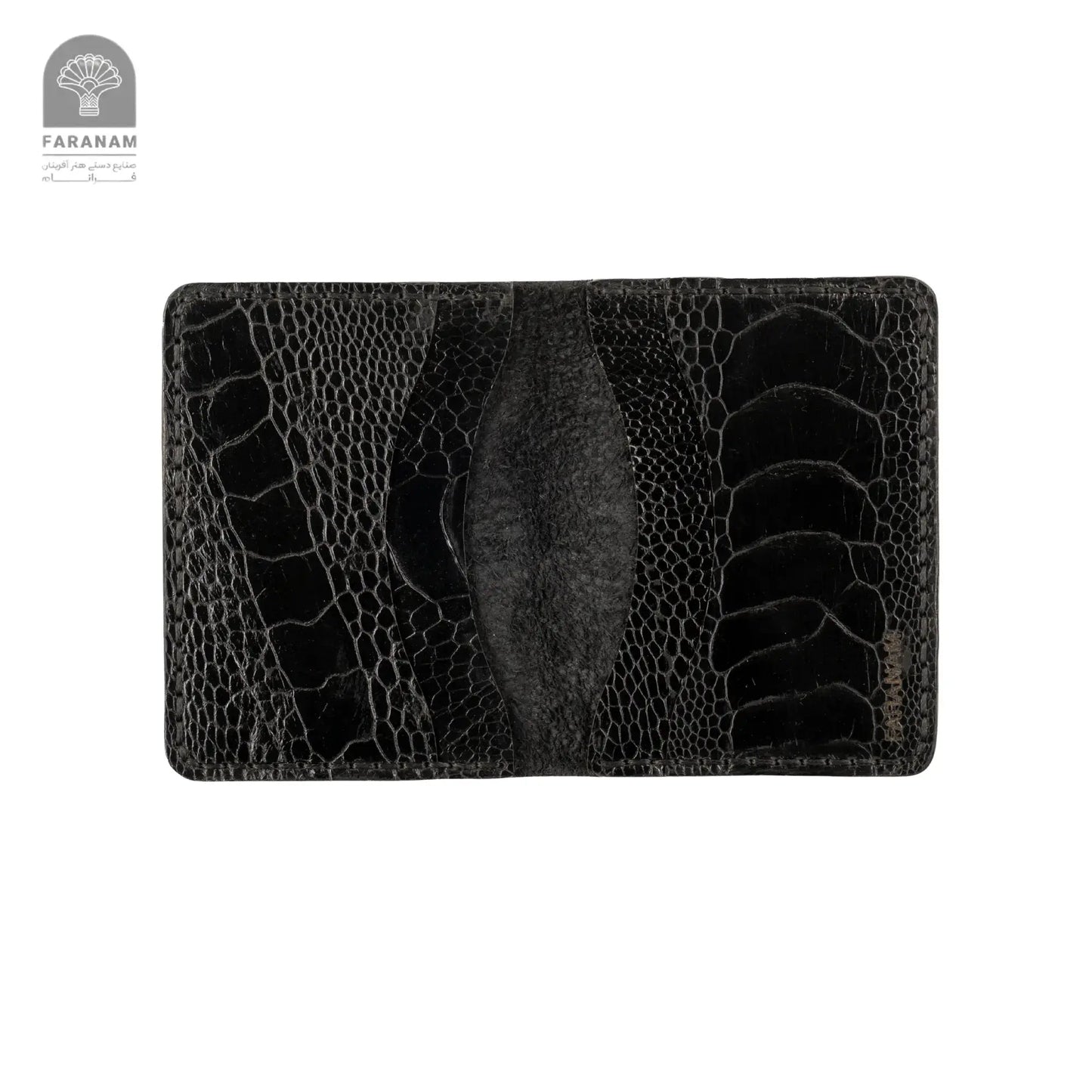 Aris Bifold Wallet, Ostrich Leg Leather, Hand-stitched Faranam
