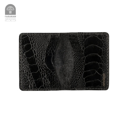 Aris Bifold Wallet, Ostrich Leg Leather, Hand-stitched Faranam