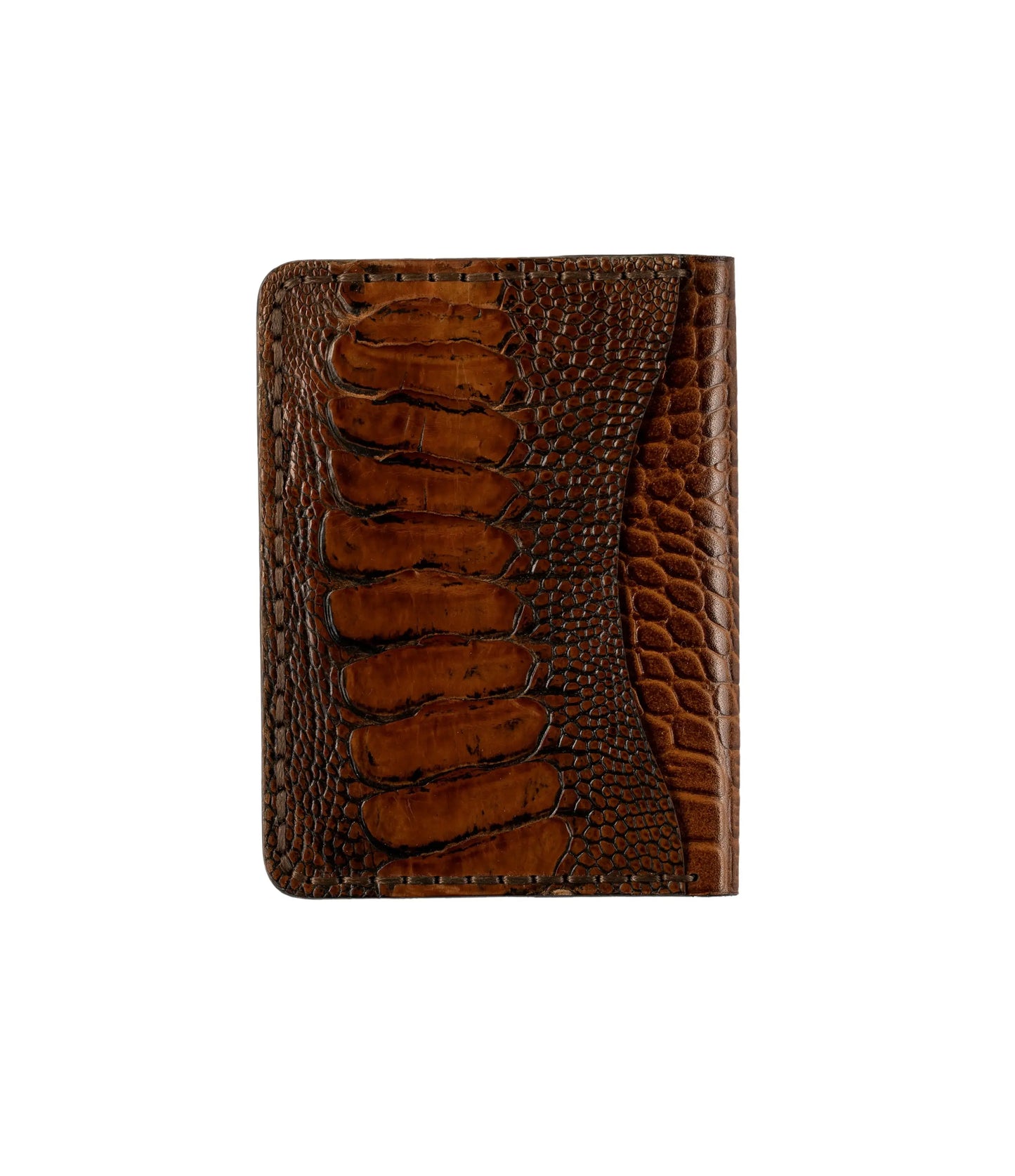 Aris Bifold Wallet, Ostrich Leg Leather, Hand-stitched Faranam
