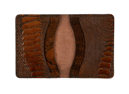 Aris Bifold Wallet, Ostrich Leg Leather, Hand-stitched Faranam