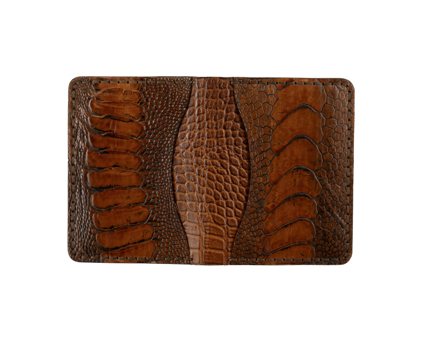 Aris Bifold Wallet, Ostrich Leg Leather, Hand-stitched Faranam