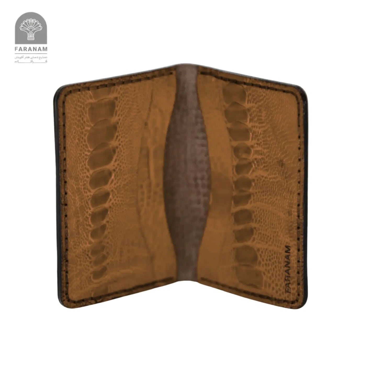 Aris Bifold Wallet, Ostrich Leg Leather, Hand-stitched Faranam