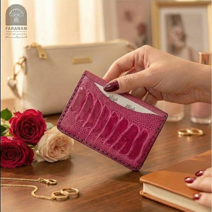 Aris Bifold Wallet, Ostrich Leg Leather, Hand-stitched Faranam