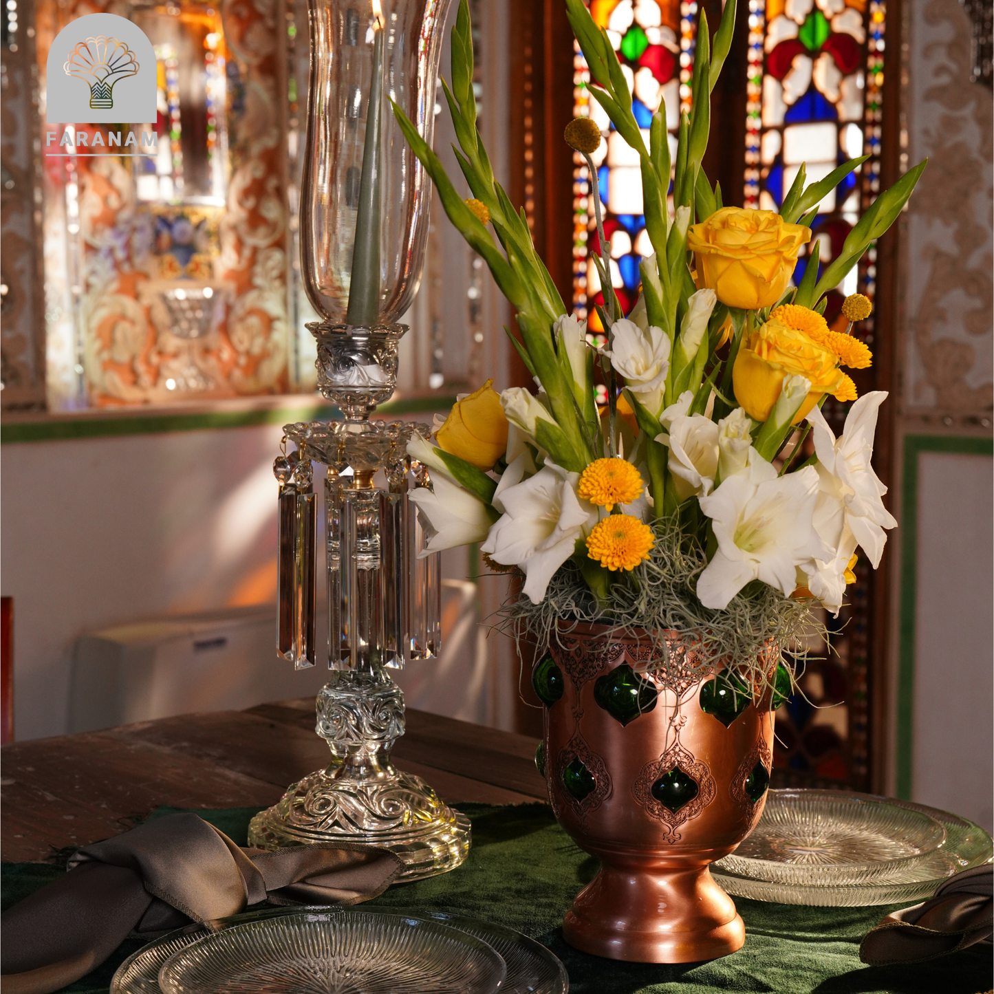 Plat à bonbons Porkar avec verre