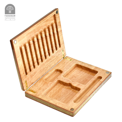 Black Suit Aroma Box, Inlaid mosaic, Rubber Wood