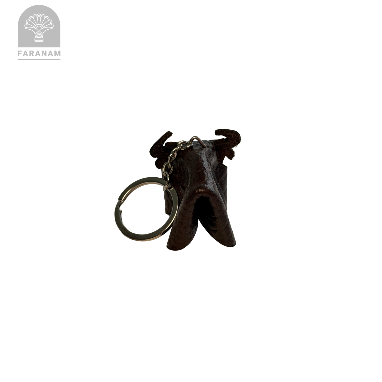 Buffalo Keychain, Genuine cowhide Leather, Hand-stitched