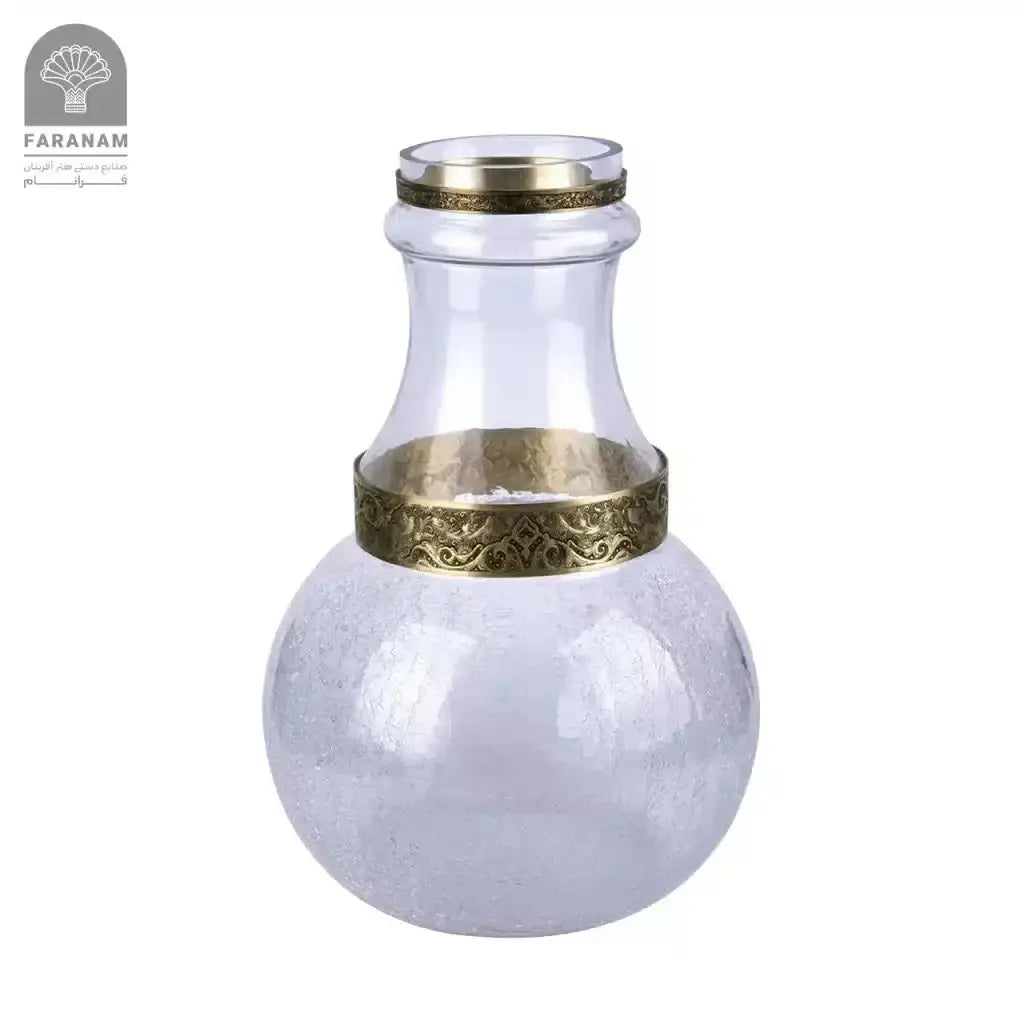 Decorative Vase, Hand-blown glass & Hand-etched brass belt My Store