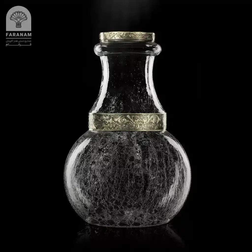 Decorative Vase, Hand-blown glass & Hand-etched brass belt My Store