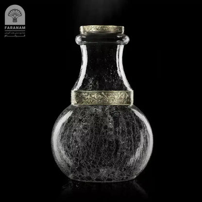 Decorative Vase, Hand-blown glass & Hand-etched brass belt My Store