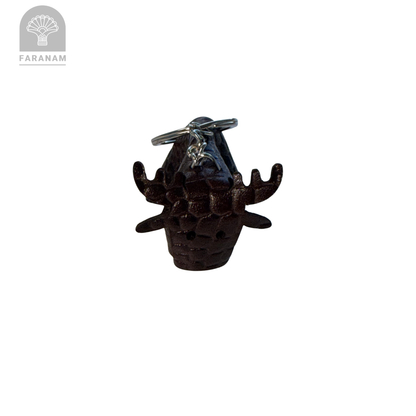 Deer Keychain, Genuine cowhide Leather, Hand-stitched