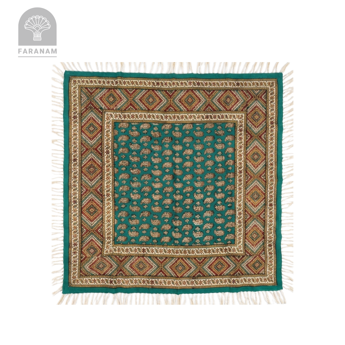 Green Forest Cotton Tablecloth, 3'x3'