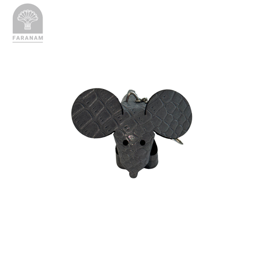Mouse Keychain, Genuine cowhide Leather, Hand-stitched